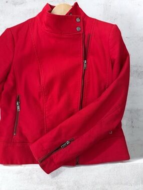 ⚡️Banana•Republic•Red Utility Moto Jacket